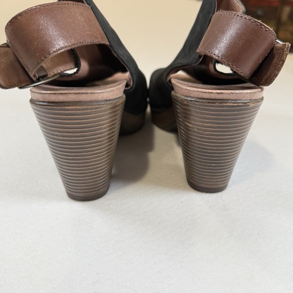 Dansko Reggie Black Nubuck Leather Peep-Toe Bootie Heeled Shoes Size 39/8.5 NEW - Picture 9 of 10